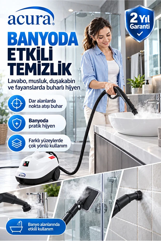 AC-130 PRO 24 Aksesuarlı Profesyonel Buharlı Temizleyici AC-130 PRO 24 Aksesuarlı Profesyonel Buharlı Temizleyici